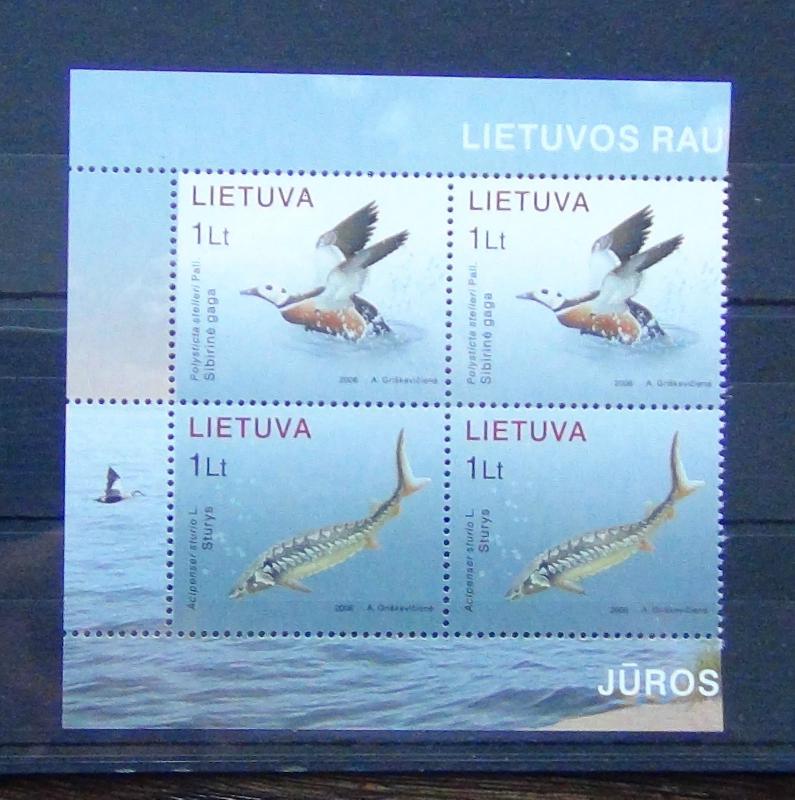 Lithuania 2006 Endangered Species set in block x 4 (2 Sets) MNH 