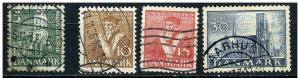 Denmark 1936  Scott 252, 254 ..256 used - Church reformation