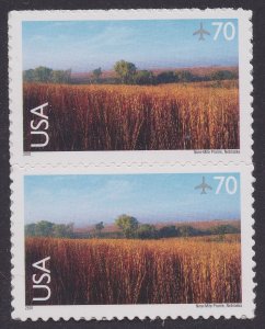 US C136 Airmail Nine-Mile Prairie 70c vert pair MNH 2001