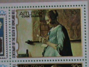 AITUTAKI -COOK ISLAND STAMP:1990-SC#1038 CENTENARY OF THE DEATH OF ROWLAND HILL-