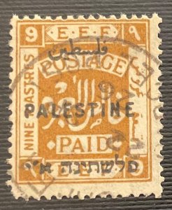 PALESTINE 1922. BRITISH MANDATE. Tip.LONDON II. SG82b. 9 Pi. 14x14. Used-