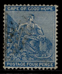 SOUTH AFRICA - Cape of Good Hope QV SG30, 4d dull blue, FINE USED.