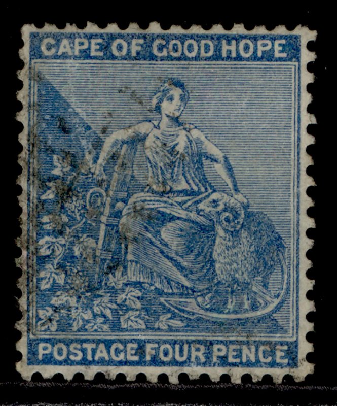 SOUTH AFRICA - Cape of Good Hope QV SG30, 4d dull blue, FINE USED.