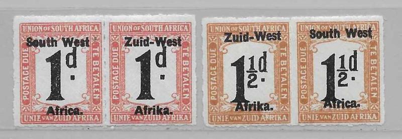 South West Africa J3-4 Postage Due MLH