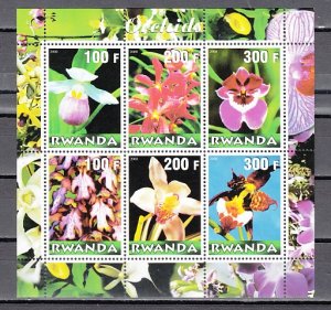 Rwanda, 2000 Cinderella issue. Orchids sheet of 6.