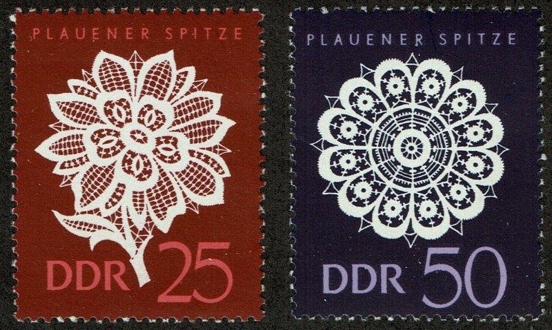 HuskyStamps ~ Germany DDR #837-840, set of 4, MNH, Lace,  6 pictures