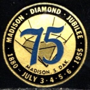 1955 US Poster Stamp 75th Diamond Jubilee Madison Wisconsin MNH