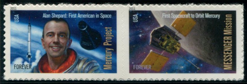 USA 2011- Mercury Messenger MNH pair  # 4528a