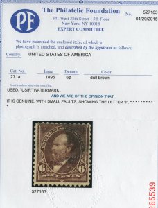 USA #271a Used Fine Watermarked Showing Clear I Of USIR - Trivial Small Flaws