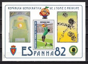 St. Thomas, Scott cat. 650. Spain`s World Cup Soccer, Deluxe s/sheet. ^