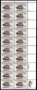 Scott #1934 Frederic Remington Plate Block of 20 Stamps - MNH