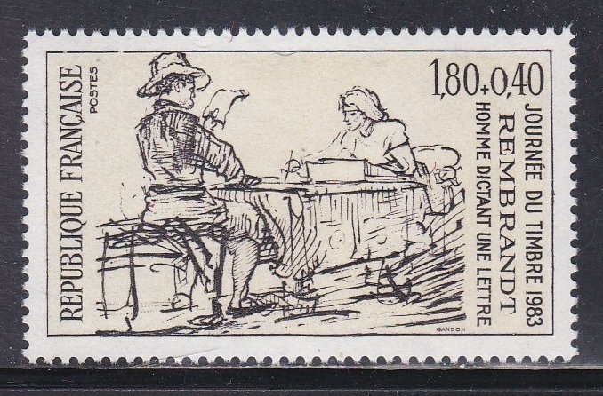 France # B556, Stamp Day, Etching by Rembrandt, Mint NH