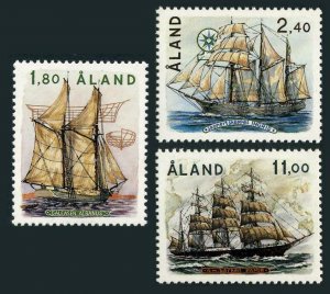 Finland-Aland 31-33, MNH. Mi 28-30. Sailing Ships 1988. Albanus, Ingrid, Pamir.