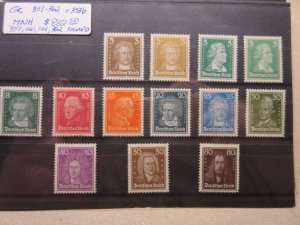 GERMANY Scott 351-362 & 353b MNH (357, 360, 361 & 362 signed) Lot1 Cat $882.50