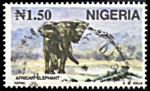 Nigeria 615A, used, African Elephant