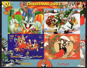 Somalia 2003 Looney Tunes/DISNEY/Christmas 2003 Sheetlet #1 IMPERFORATED MNH