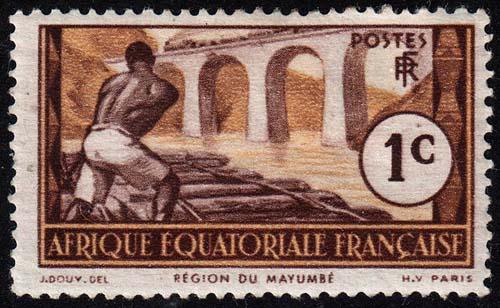 French Equatorial Africa - Scott 33 - Mint-Hinged - Paper Adhesion on Back