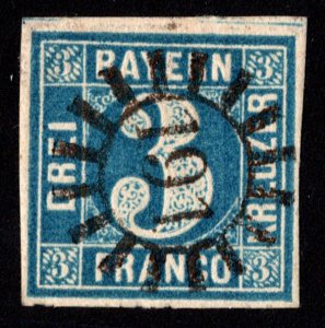 Germany Bavaria Scott 2 Used.