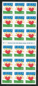 #2813a Sunrise Love booklet pane of 18 plate # B121-5