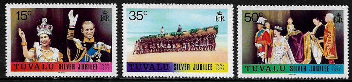 Tuvalu #43-5 MNH Set - Reign of Queen Elizabeth II