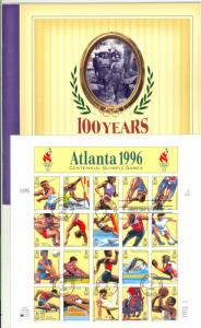 USA 1996 OLYPIC GAMES 100th Anniv FOLDER Plus Pane Sc 3068 FDC