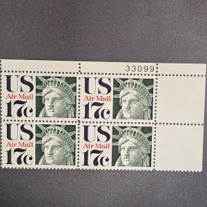 C80 17cent Liberty Mint block of 4 OG.NH cv 4.00