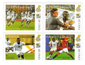 GHANA - 2011 - BLACK SATELLITES SOCCER TEAM SET OF 4 STAMPS - MNH