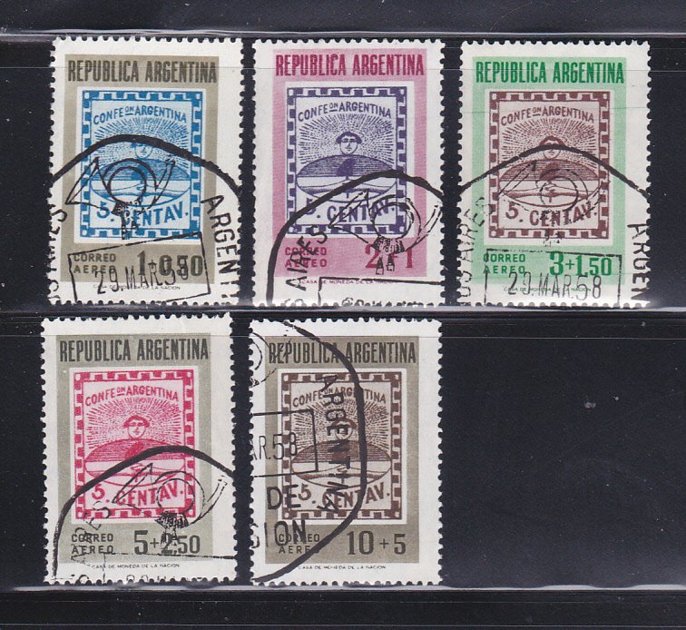 Argentina CB8-CB12 Set U Stamps On Stamps (C)