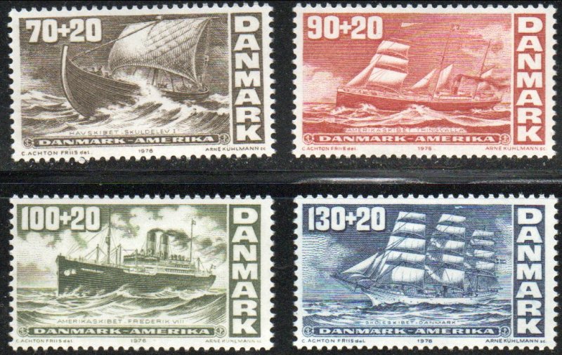 Denmark B49-52 - Mint-NH - Four Ships (Cpl) (1976) (cv $3.60)