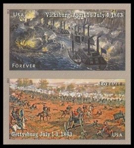 US 4787-4788 4788a Civil War 1863 forever vert pair set (2 stamps) MNH 2013 