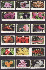 Cook Is.-Sc#1305-22- id9-unused NH set-Flowers-2010-