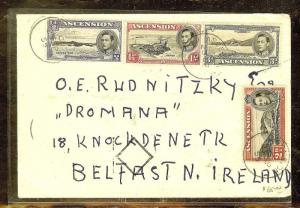 ASCENSION (P0210B) KGVI 1/2D+1 1/2D+2D+3D    COVER TO IRELAND 