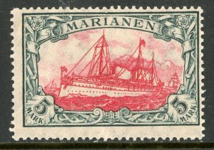 Mariana Islands 1916 Germany 5 Mark  Yacht Ship Sc #31 Mint E595