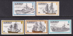 Alderney 55-59 Sailing Ships MNH VF