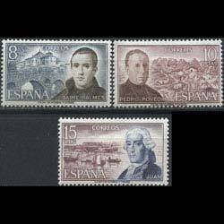 SPAIN 1974 - Scott# 1807-9 Famous Persons Set of 3 NH