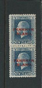 COOK IS/PENRHYN 1917-20 2½d BLUE DUAL PERF PAIR MM SG 24b CAT £45