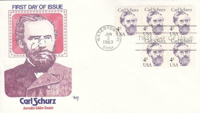 1983, Carl Schurz, Marg, FDC (D15110)