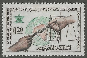 Morocco, stamp,  Scott#99,  mint, hinged, 0.20, Human Rights, hands