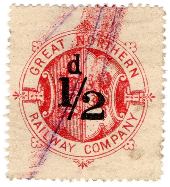 (I.B) Great Northern Railway : Parcel Stamp ½d (unappropriated)