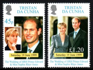 Tristan da Cunha #636-37 ~ Cplt set of 2 ~ Royal Wedding ~ Unused, LHM  (1999)