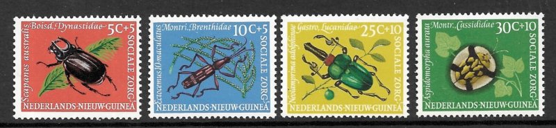 NETHERLANDS NEW GUINEA 1961 INSECTS Semi Postal Set Sc B27-B30 MNH