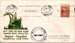 South Africa 1940 - MV City of New York - Cape Town Kaapstad - F51722