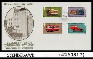 BAILIWICK OF GUERNSEY - 1979 GUERNSEY PUBLIC TRANSPORT / TRAMS BUS - 4V  FDC