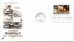 FDC 1991 SC #2559 Artcraft Cachet, Pearl Harbor - Phoenix AZ - Single - J2684