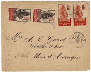 Gabon 1923 N'Gomo cancel on cover to the U.S.