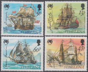 ST HELENA Sc #493-6 CPL MNH  AUSTRALIA BICENTENNIAL, SAILING SHIPS