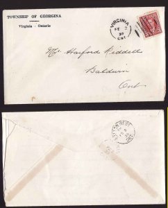 Canada-Covers #2555-3c KGVI-York Cnty-Virginia,Ont-Fe 2 1939-enclosure of tax