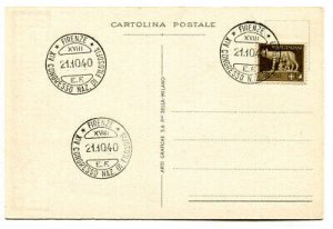 Florence Congress of Philosophy G. Gentile canceled on PNF postcard