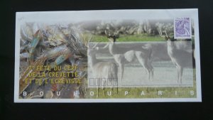 deer, shrimp and crayfish food festival postal stationery New Caledonia 2002