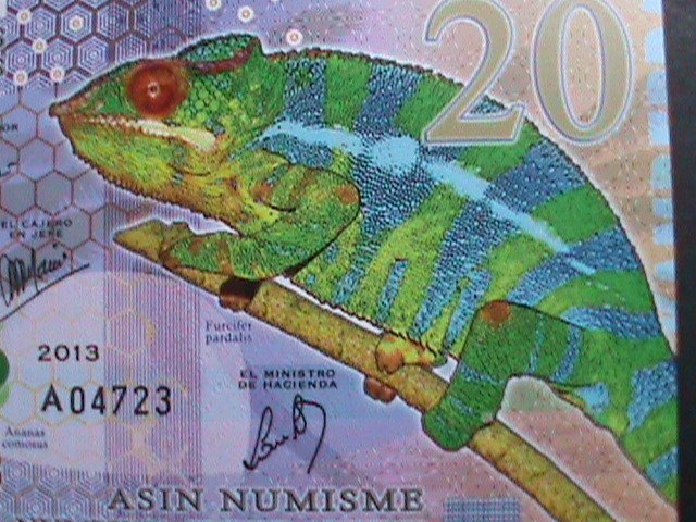 ​AFRICA- 2013-BANK OF KAMBERRA POLYMER-$20 NOTE-UNC- WITH HOLOGRAM FISH-VF